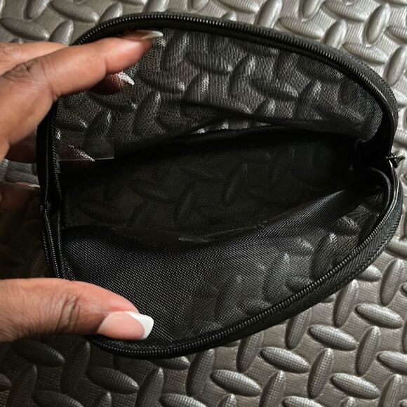 Chanel Beauty Women's Zip Around Crescent Cosmetic Bag Black Mesh Travel Pouch - Picture 5 of 12